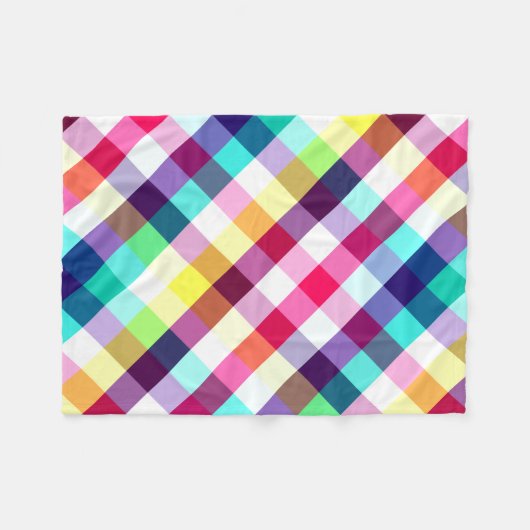 Funky Rainbow Plaid Pattern Kleine Fleece Deken (Voorkant (Horizontaal))