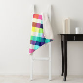 Funky Rainbow Plaid Pattern Kleine Sherpa Deken (In situ)
