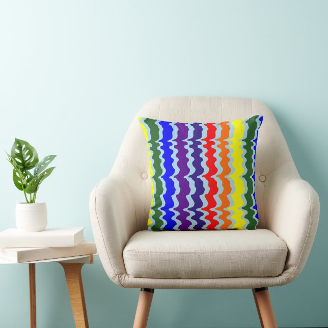 Funky Rainbow-Sierkussen Kussen (Stoel)