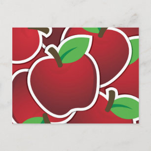 Funky red apple briefkaart
