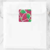 Funky red grappen vierkante sticker (Tas)