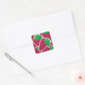 Funky red grappen vierkante sticker (Envelop)