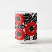 Funky Red Poppies Floral Pattern Mok (Center)