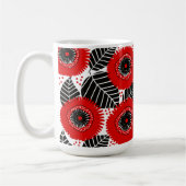 Funky Red Poppies Floral Pattern Mok (Links)