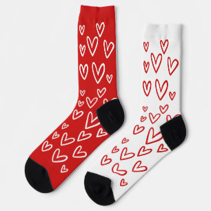 FUNKY RED & WHITE HEARTS VALENTIJNSDAG SOKKEN