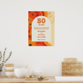 Funky Retro 50e Mariage Anniversaire Affiche de bi (Cuisine)