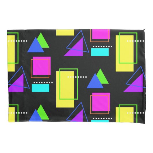 FUNKY RETRO 80S NEON FLUORO GEOMETRIC SHAPE PRINT KUSSENSLOOP (Voorkant)