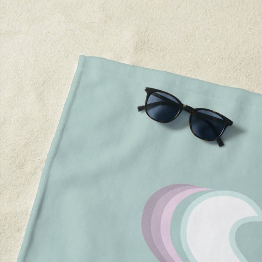 Funky retro 80's pastel bruid vrijgezellenfeest tr strandlaken (In situ)