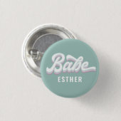 Funky retro 80's pastel meisje vrijgezellenfeest b ronde button 3,2 cm (Voorkant /achterkant)