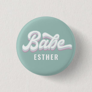 Funky retro 80's pastelbabe bachelorette bruiloft ronde button 3,2 cm