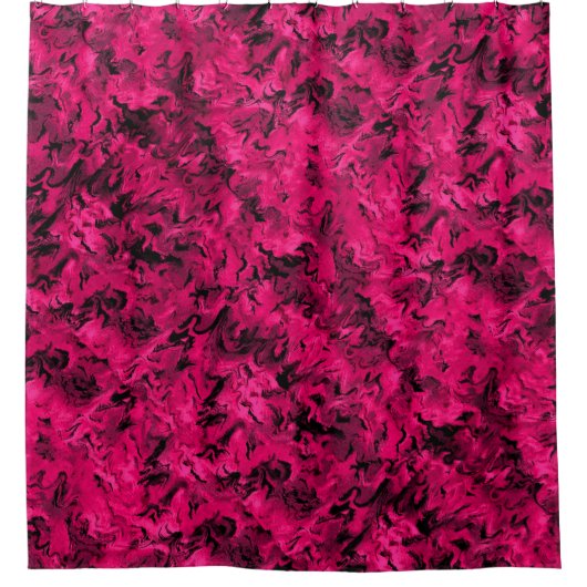 Funky Retro Abstract Magenta Roos Posie Roze Douchegordijn (Voorkant)