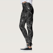 Funky Retro Black White Computer Circuit Board Leggings (Links)