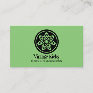 Funky Retro Bloom Carte de visite, Kelly Green