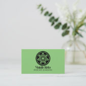 Funky Retro Bloom Carte de visite, Kelly Green (Debout devant)