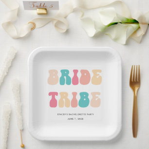 Funky Retro Bride Tribe Bachelorette Papieren Bordje