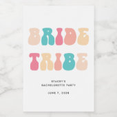 Funky Retro Bride Tribe Bachelorette Wijn Etiket (Enkel label)