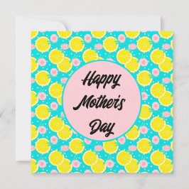 Funky retro bright lemon Moederdag Kaart