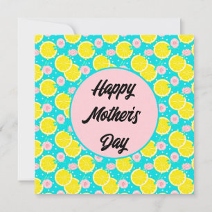 Funky retro bright lemon Moederdag Kaart