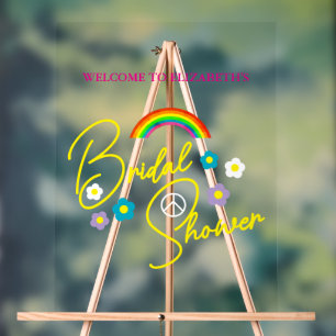 Funky Retro Bruiloftsfeest Acryl Bord