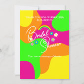 Funky Retro Bruiloftsfeest Bedankkaart (Voorkant)