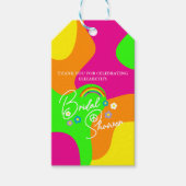 Funky Retro Bruiloftsfeest Cadeaulabel (Voorkant)