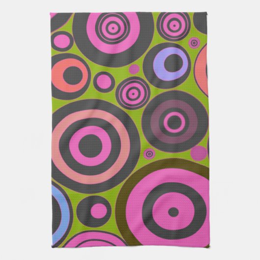 Funky Retro Circles American MoJo Serviette de cui (Vertical)