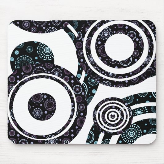 Funky Retro Circles Muismat (Voorkant)