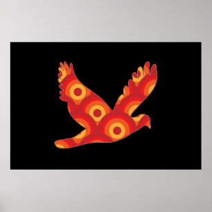 Funky Retro Cirkel Arend Poster