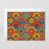 Funky Retro Colorful Mandala Pattern Briefkaart (Voorkant / Achterkant)