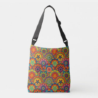 Funky Retro Colorful Mandala Pattern Crossbody Tas