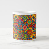 Funky Retro Colorful Mandala Pattern Jumbo Mok (Voorkant)