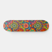 Funky Retro Colorful Mandala Pattern Skateboard (Horizontaal)
