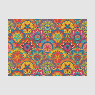 Funky Retro Colorful Mandala Pattern Tissuepapier