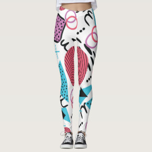Funky Retro geometrische vormen Leggings