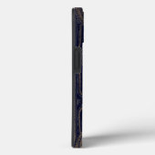 Funky Retro Groovy Navy Blauw Goud Glitter Monogra Case-Mate iPhone Case (Achterkant / Rechts)
