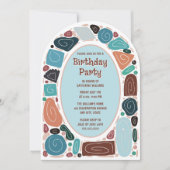 Funky Retro Invitation Anniversaire Mi-Siècle Mode (Devant)