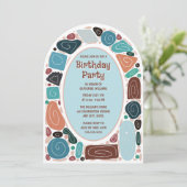 Funky Retro Invitation Anniversaire Mi-Siècle Mode (Debout devant)