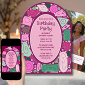 Funky Retro Invitation Anniversaire Mi-Siècle Mode