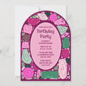 Funky Retro Invitation Anniversaire Mi-Siècle Mode (Devant)