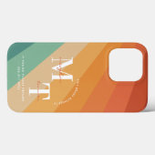 Funky Retro Jaren 70 Gestreept | Monogram  Case-Mate iPhone Case (Achterkant (horizontaal))