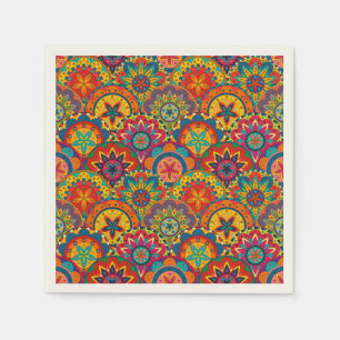Funky Retro Kleurrijk Mandala Patroon Servet