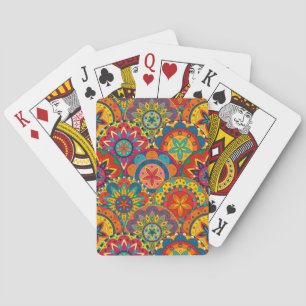 Funky Retro Kleurrijk Mandala Patroon Speelkaarten