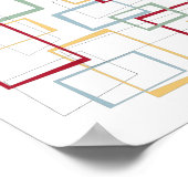 Funky Retro Mid-eeuwse Squares Poster (Hoek)