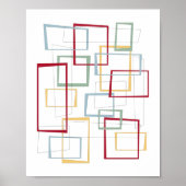 Funky Retro Mid-eeuwse Squares Poster (Voorkant)