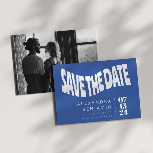 Funky Retro Mod Unieke Foto, aangepast Save The Date