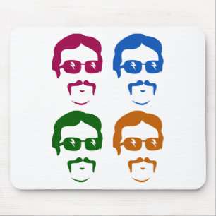Funky Retro Mustache Man Muismat