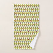 Funky Retro Olive Bead Custom Colours Patroon Bad Handdoek (Handdoek)