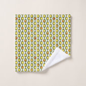 Funky Retro Olive Bead Custom Colours Patroon Bad Handdoek (Wasdoekje)
