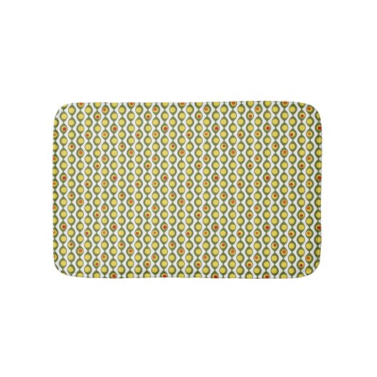 Funky Retro Olive Bead Custom Colours Patroon Badmat (Voorkant)