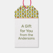 Funky Retro Olive Bead Custom Colours Patroon Cadeaulabel (Voorkant)